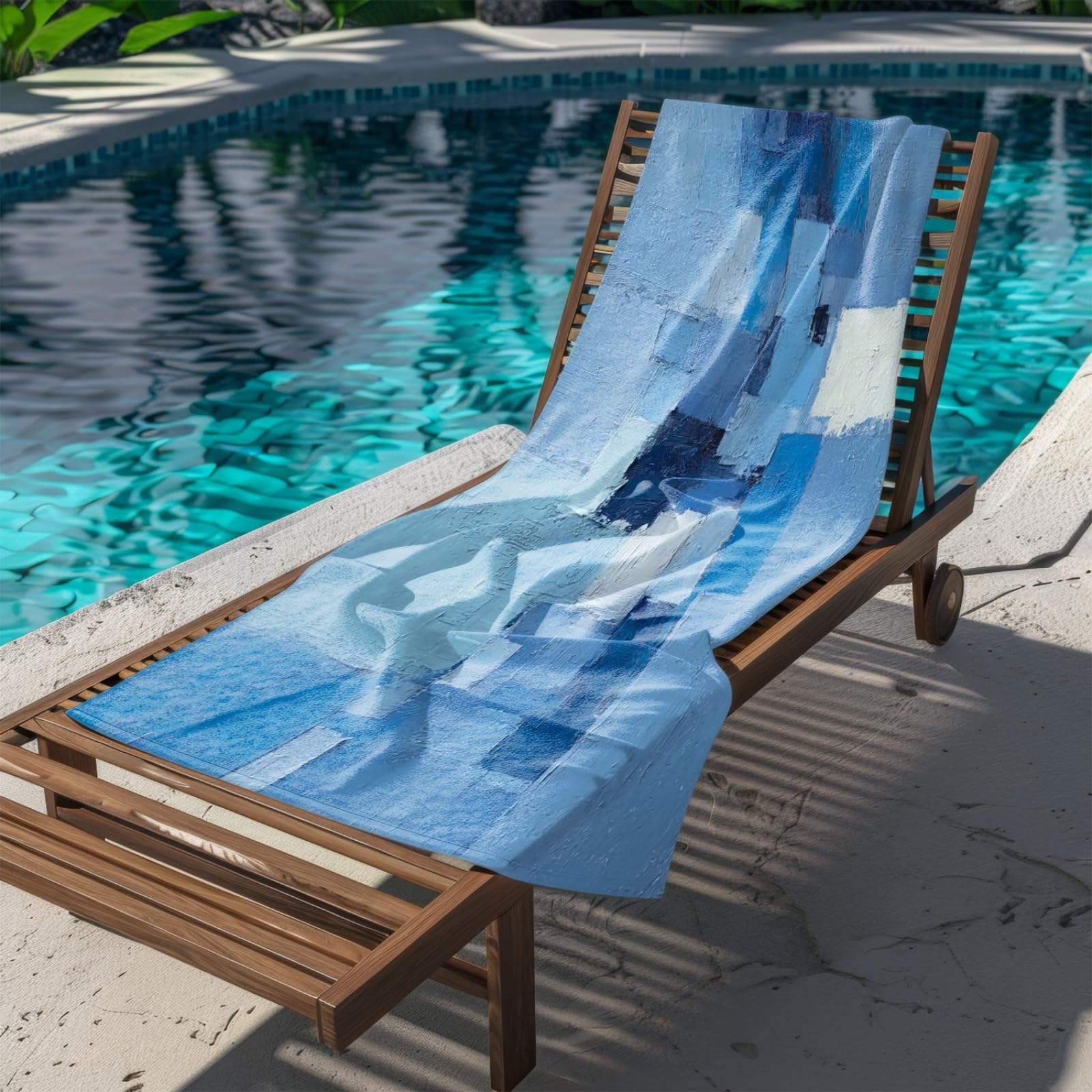 Générique Serviette de Plage 90X180 Modèle Bleu