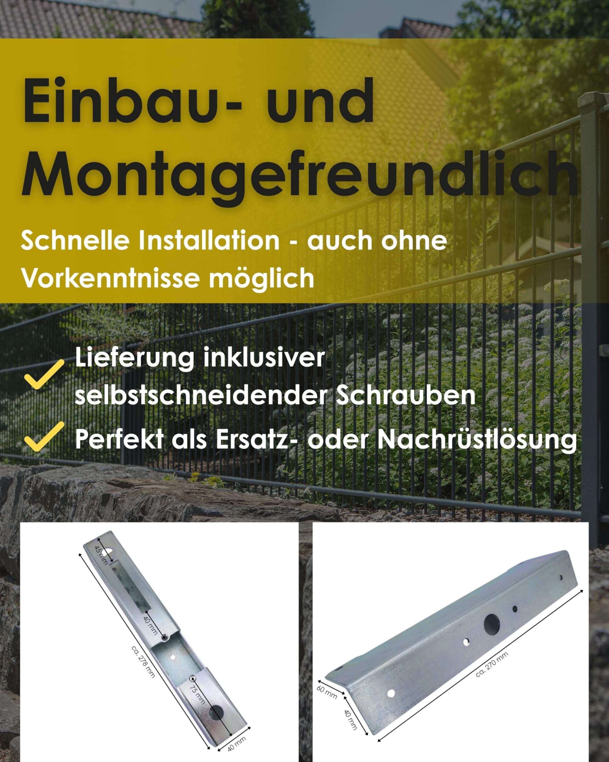 E-Öffner Stahl für Elektroschlösser und Zaunsysteme mit verstellbarer Falle & Schließmechanismus verzinkt