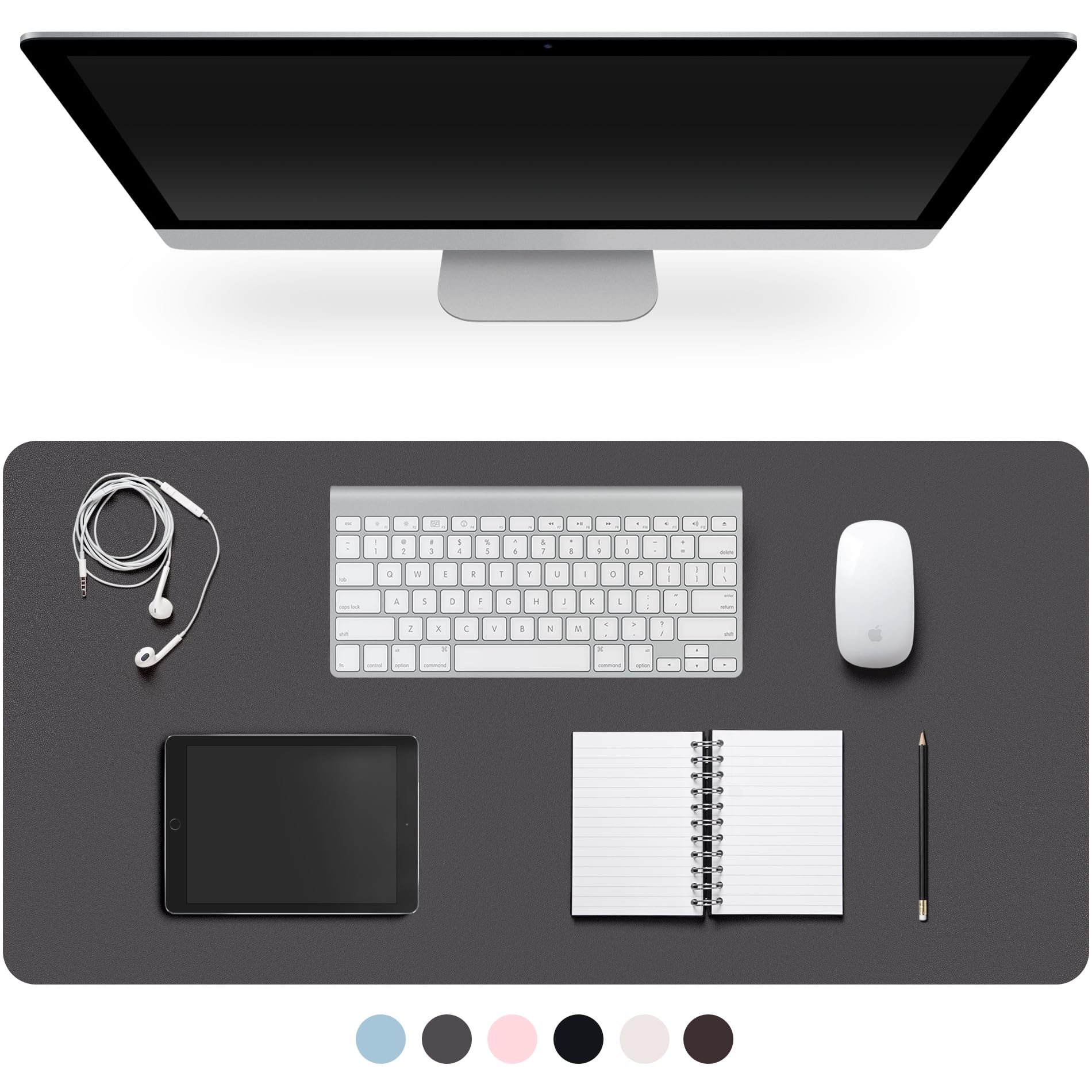 Leather Desk Pad Protector,Non-Slip Desk Pad,on-Slip PU Leather Large Mouse Pad,Easy Clean Desk Protecor Mat,Writing Pad for Office Work/Home/Decor(