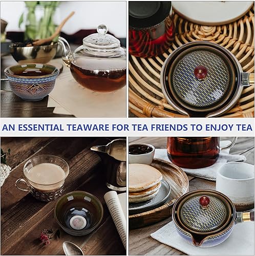 Miniatura 9 de Happyyami Tetera japonesa Kyusu tetera china con mango lateral cerámica tetera de té para té suelto oficina casa restaurante té bebedor estilo 1