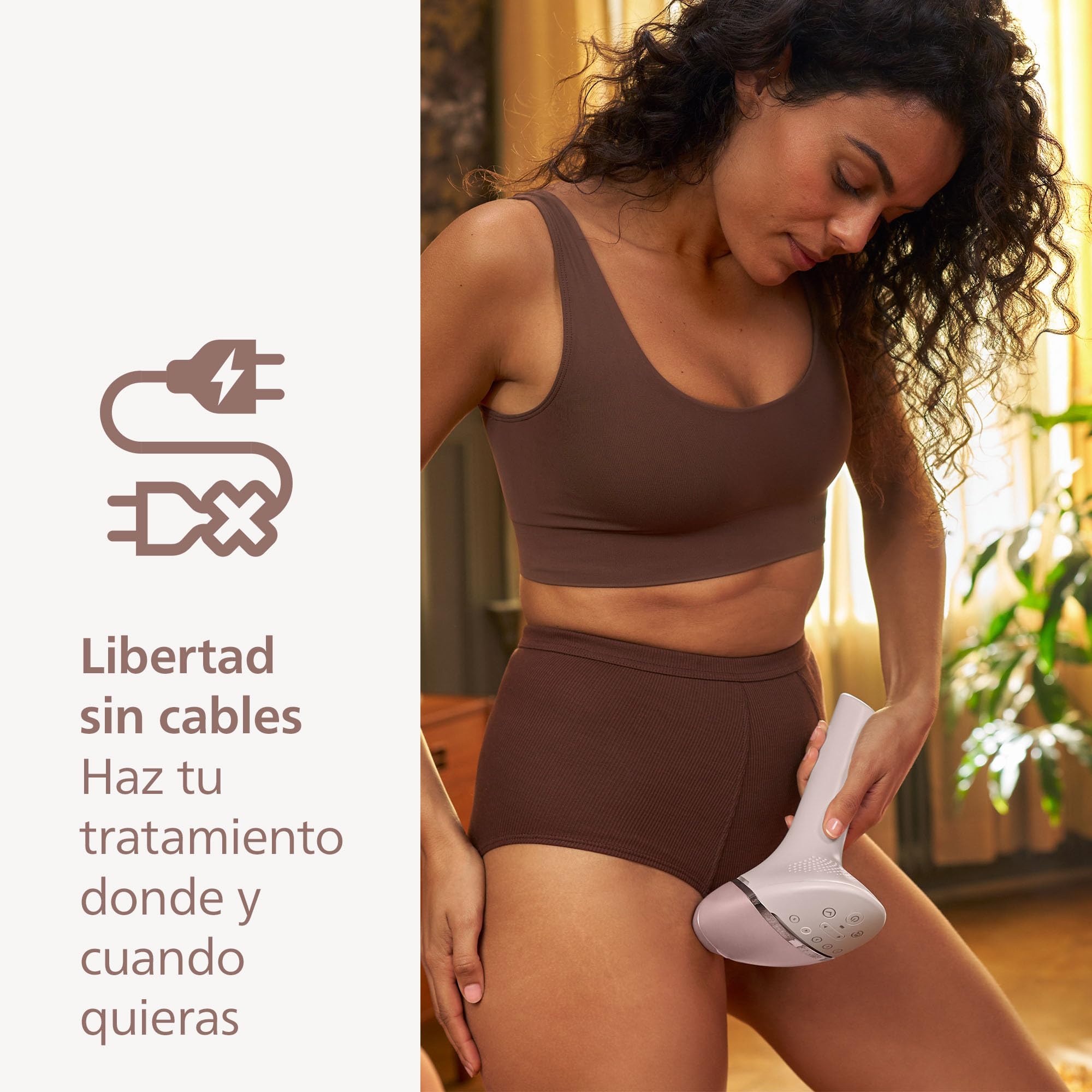 Philips Lumea serie 9900, dispositivo de depilación IPL, alternativa de depilación láser, SenseIQ y SkinAI, 3 accesorios para el cuerpo, la cara y zonas de precisión, con y sin cable, BRI953/02