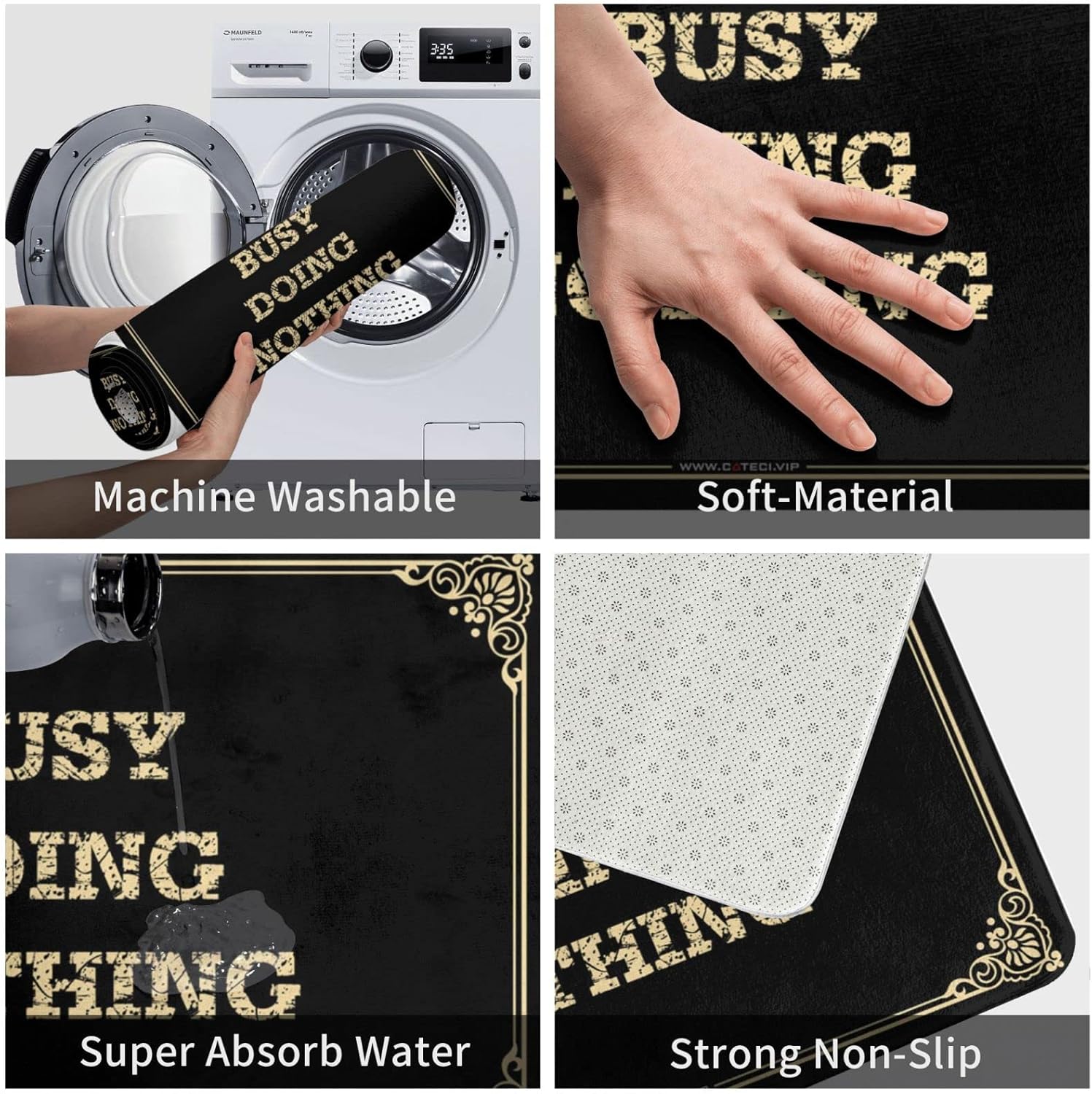 Doormat Fall Busy Doing Nothing Doormat Floor Mats for House Large Outdoor Door Mat(65X90CM)