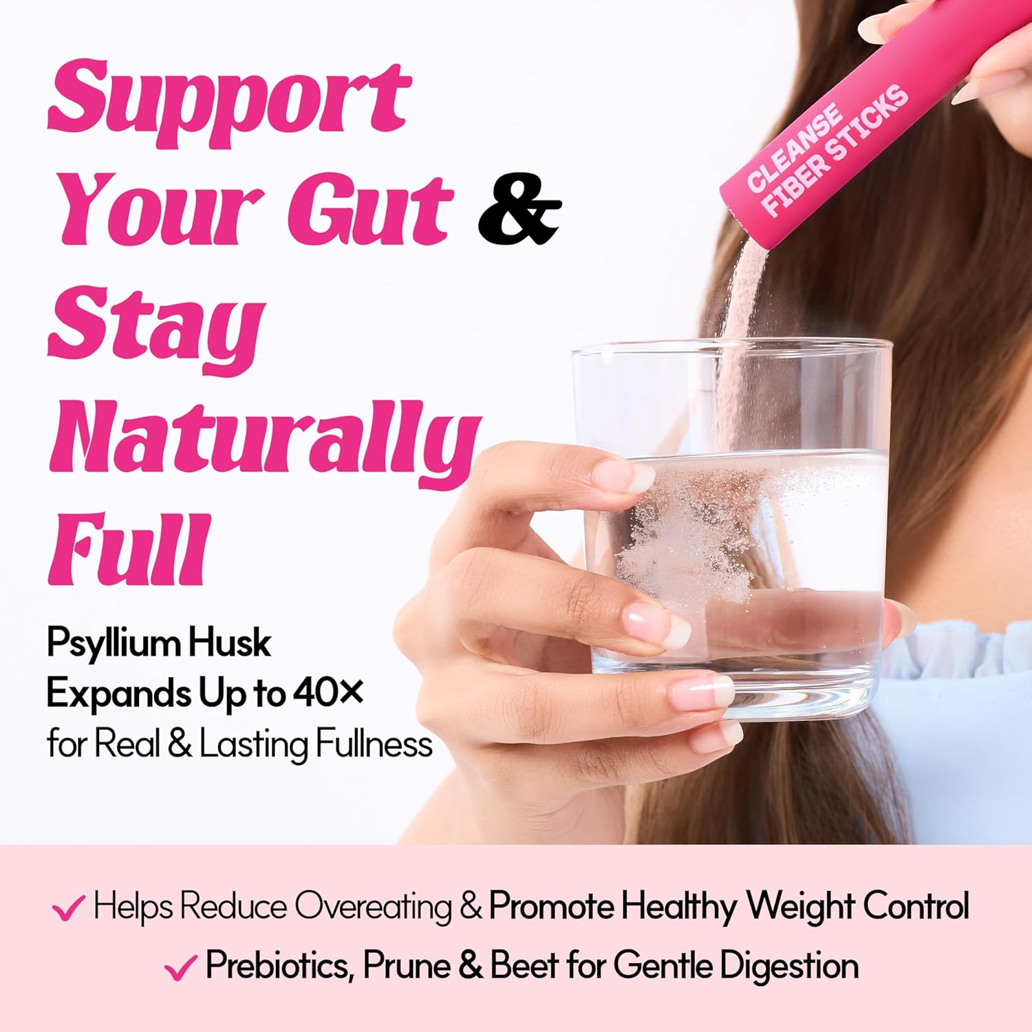dr.blet Psyllium Husk Powder 20 Packets on the go to Support Digestive & Gut Health, Natural Fullness & Bloat Relief, Peach Flavor, Korean Beauty with Fiber Drink Supplement