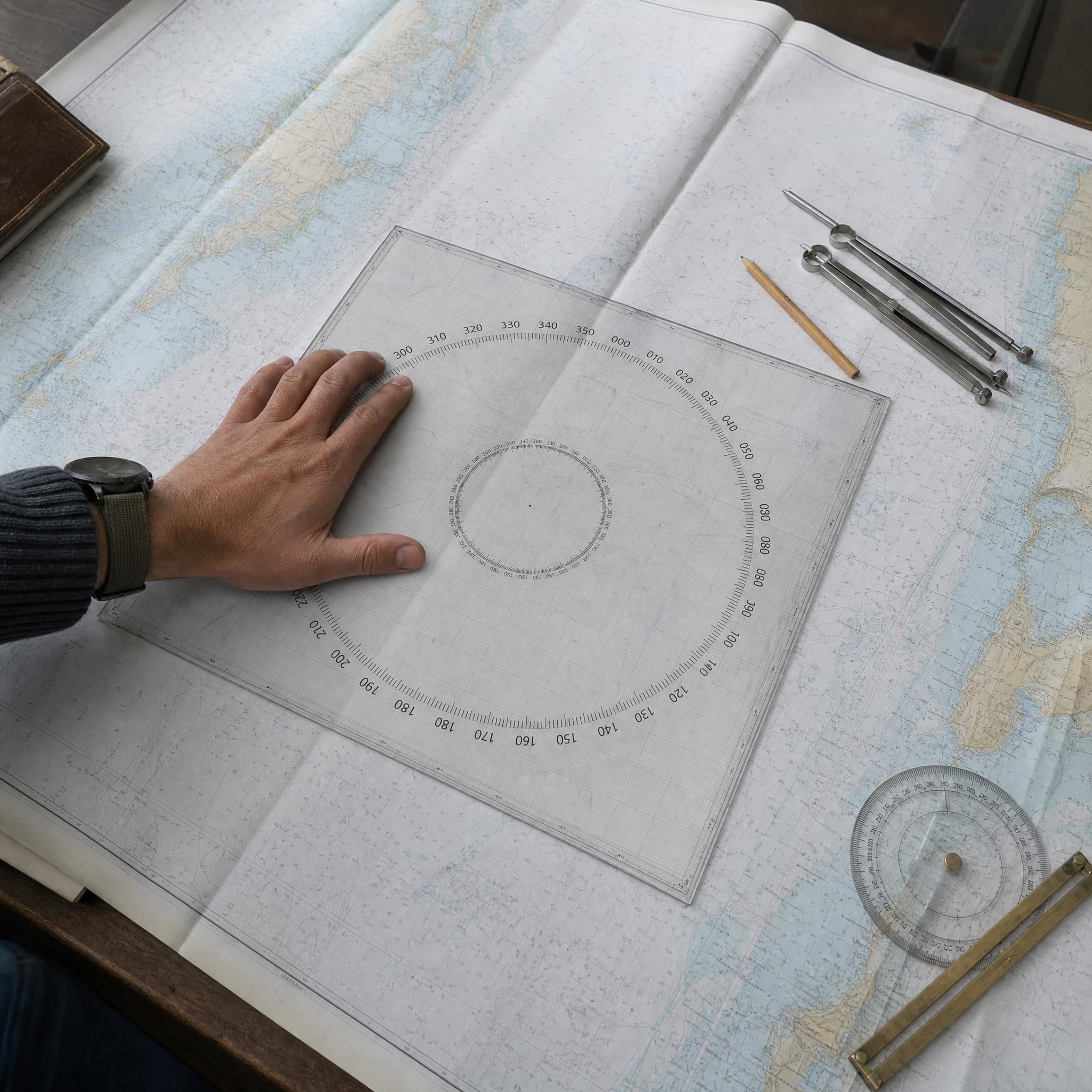 Ensemble Règles Navigation Traçage, Grande règle circulaire