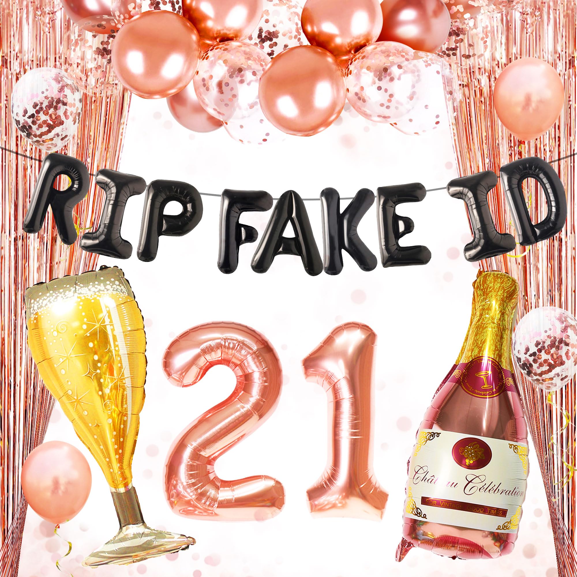 Amazon.com: LaVenty Rose Gold 21st Birthday Decorations Finally 21