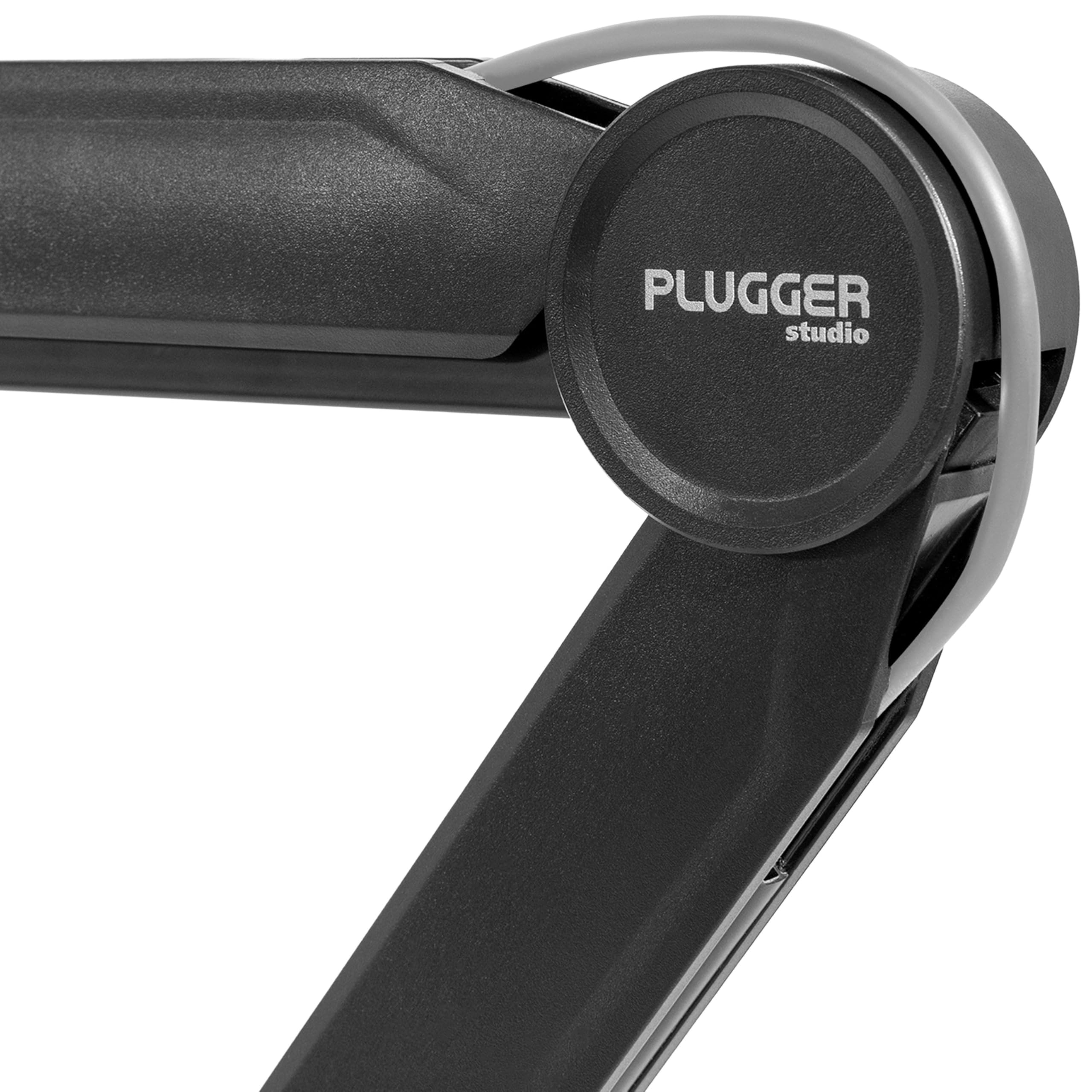Plugger Studio Flextream - Soporte para micrófono de mesa articulado, brazo de micrófono flexible para podcast, streaming, voz en off, home studio, visio, escritorio, fijación de abrazadera