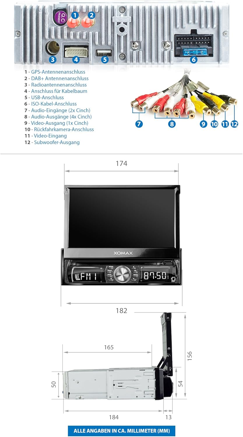 XOMAX XM-DDA711 Dimensions