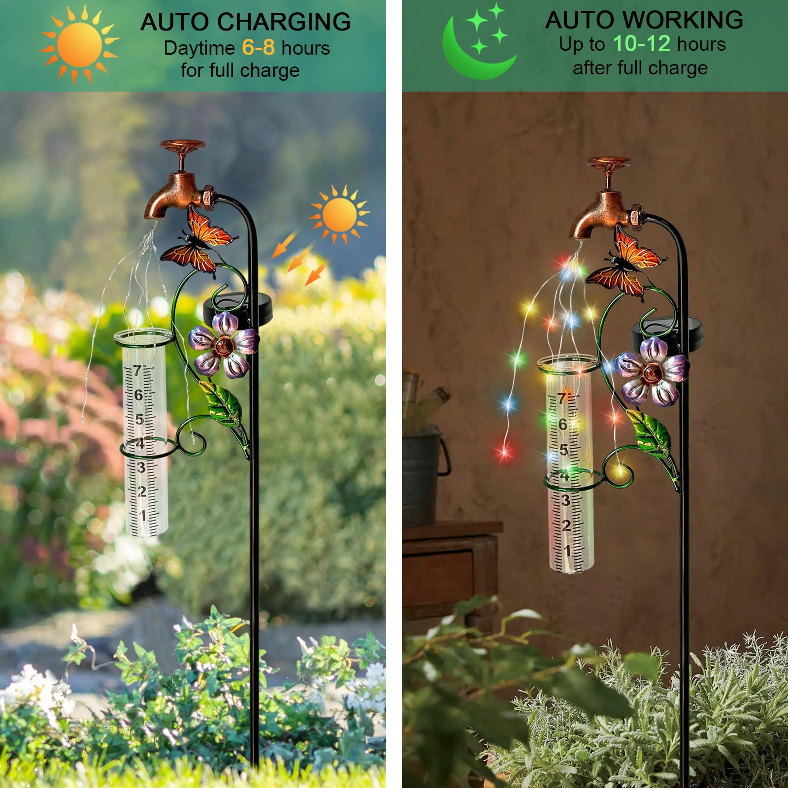 Amazon.com : VividLadybug Rain Gauge Outdoor, Decorative Rain