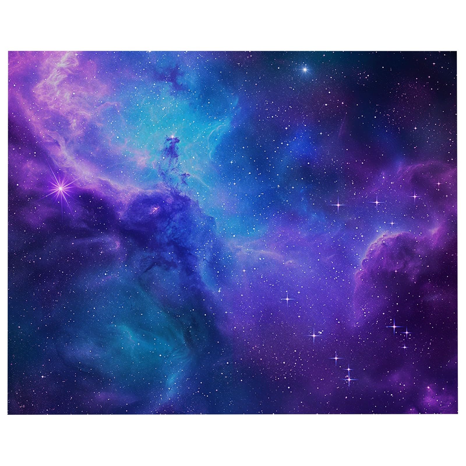 Rutschfester Teppich 120 x 170 cm, Traumgalaxie Nebel Kurzflor Läufer für Wohnzimmer, Lila Weicher Rechteckiger Teppich für Schlafzimmer, Waschbarer Teppichläufer Deko