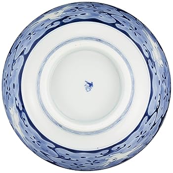 Amazon｜有田焼 李荘窯 「 究極の ラーメン鉢 」 墨弾き波兎