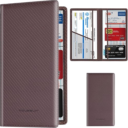 Miniatura 8 de TOURSUIT Soporte para tarjeta de registro y seguro de automóvil, organizador de compartimento para guanteras de documentos de licencia de vehículo,