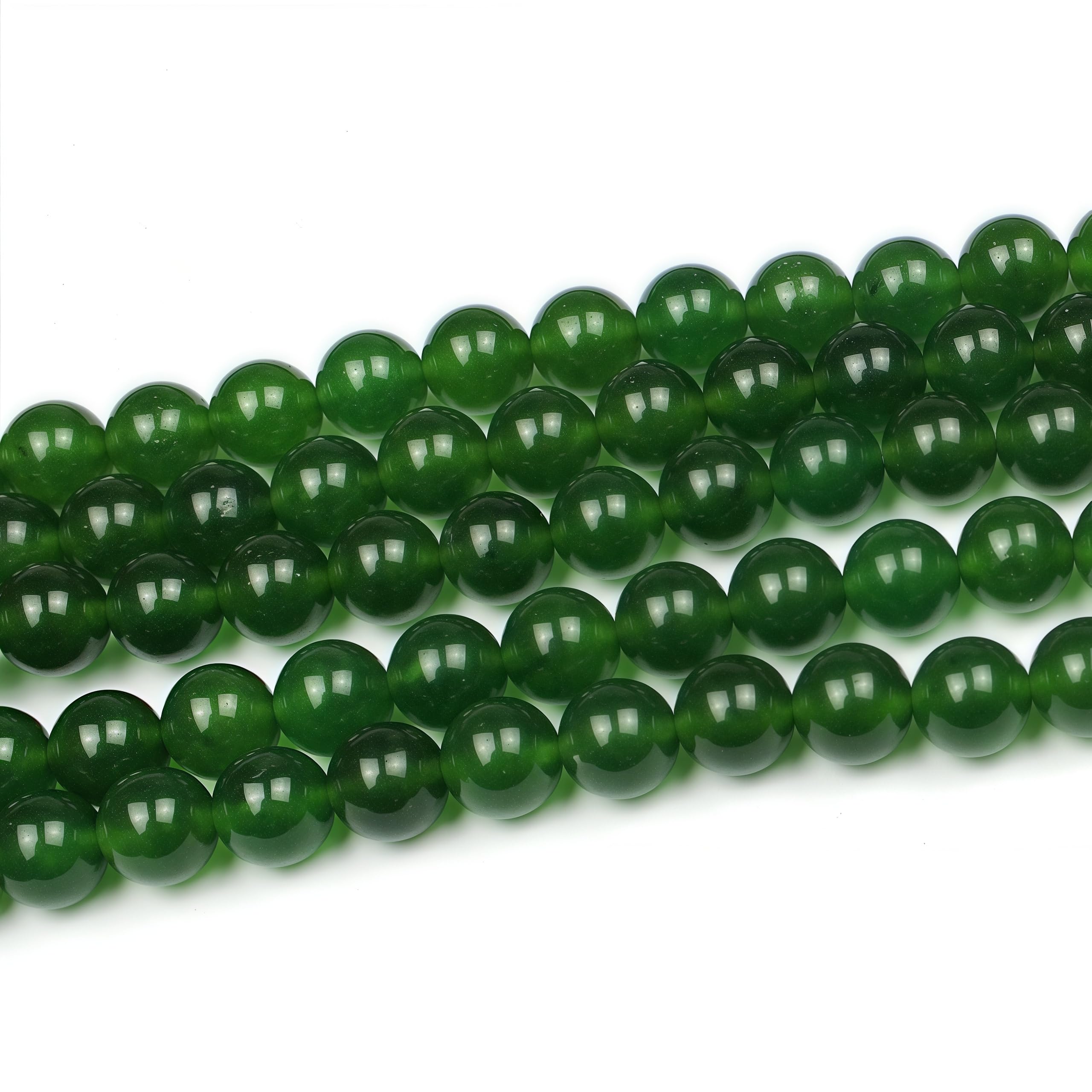 MJDCB 6mm 60 piezas Cuentas de Piedra Jade Verde Oliva Redondas Sueltas Piedras Semipreciosas para Hacer Joyas Pulseras Collares — view 4