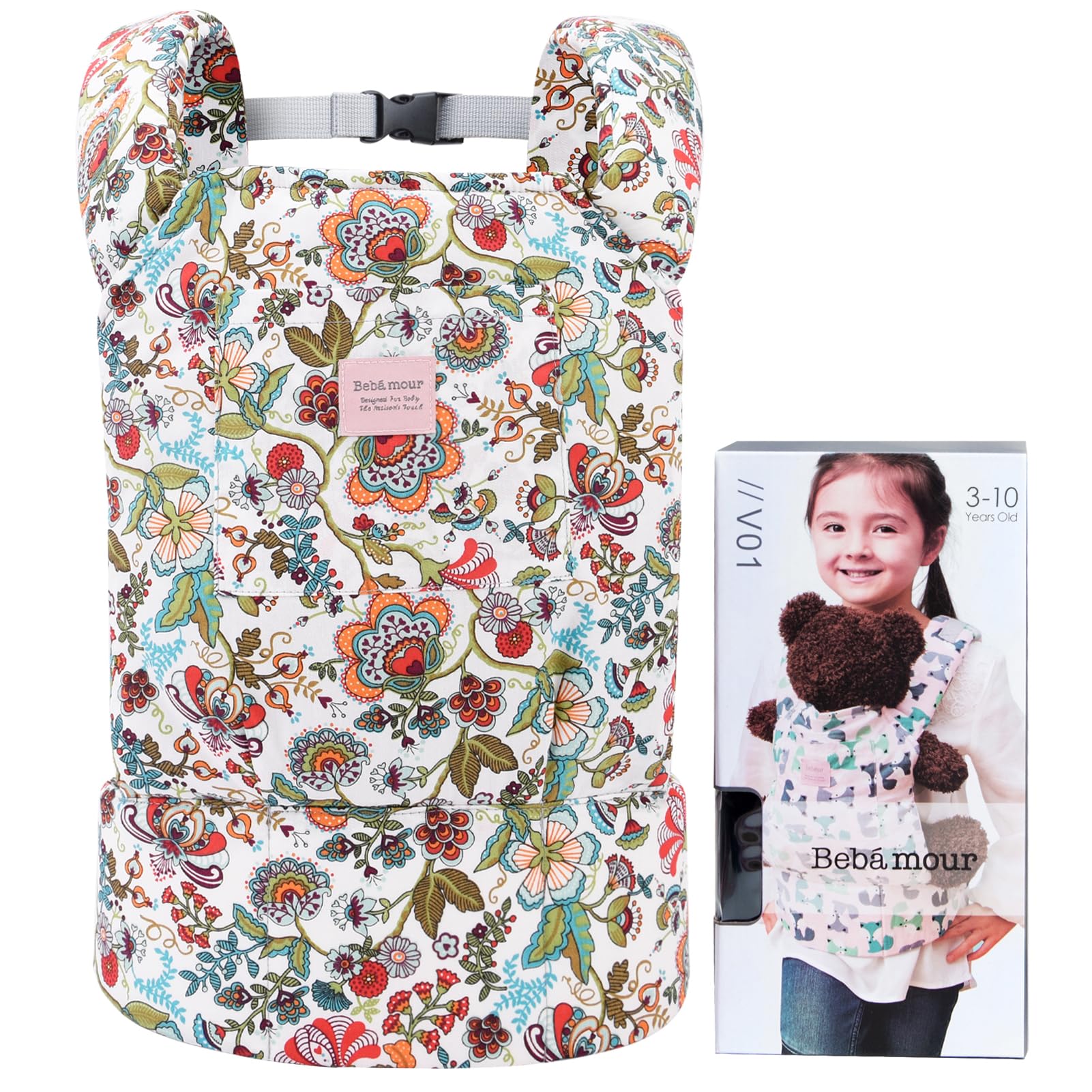 Baby Doll Carrier for Kids Baby Doll Accesorries Storage Bag Backpack Stuffed Toys Carrier Doll Baby Carrier, Wild Flower