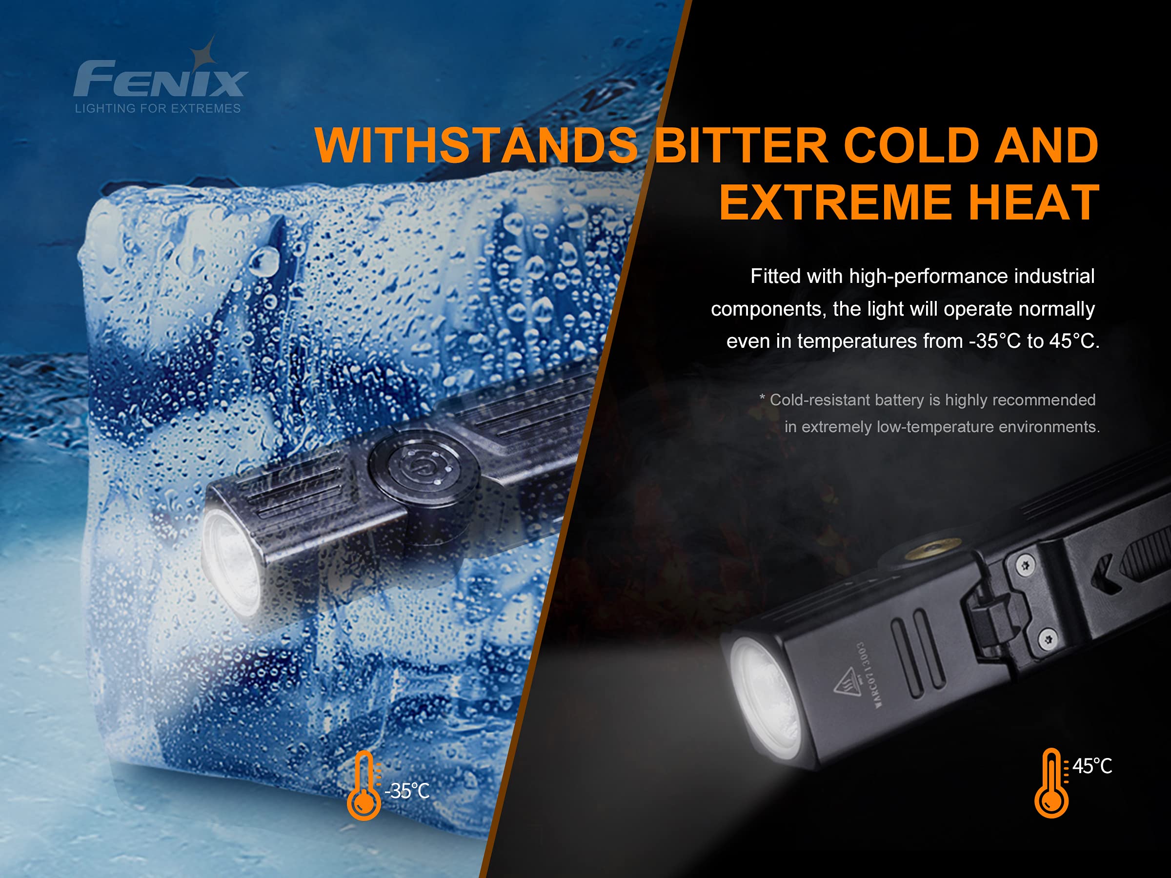 Linterna de Montañismo, Alpinismo y Trekking Marca Fenix para Unisex Adulto