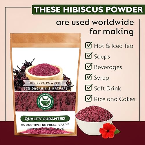 Miniatura 4 de AYUSHKA ORGANIC Hibisco en polvo  Hibisco (17.7 OZ  500 gm)