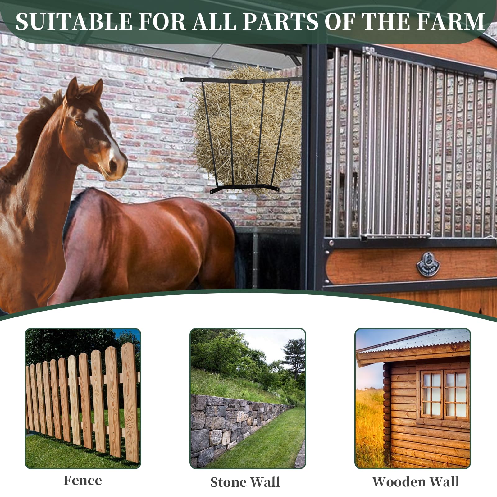 Hay Feeder Blanket Holder,23.3 x 13.2 x 21.7In Corner Wall Hay Rack,Metal Hay Feeder for Horses,Goats,Sheep Farm Indoor and Outdoor Use - image 6