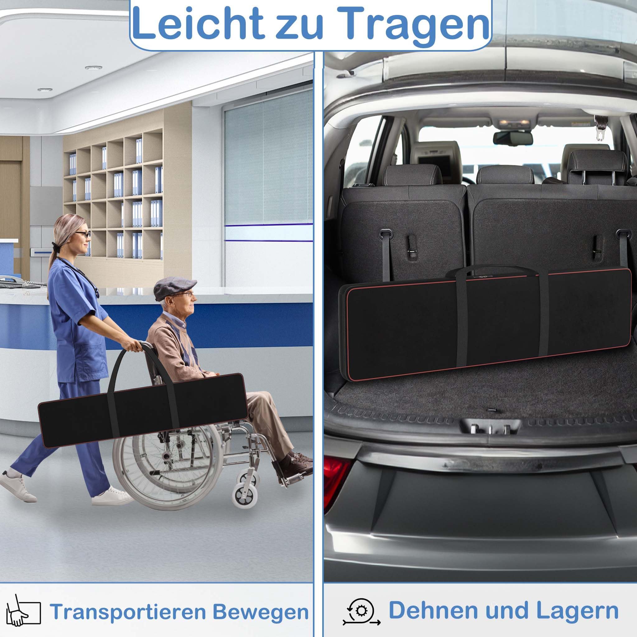 Aufun 2pcs Rollstuhlrampe Aluminium Teleskop 106.5-152-183cmcm mit Tasche, rutschfeste Verlängbare Teleskoprampe mit 272KG Ladenkapazität Ideal für Handrollstühle, Elektrowehllstühle und Rollatoren
