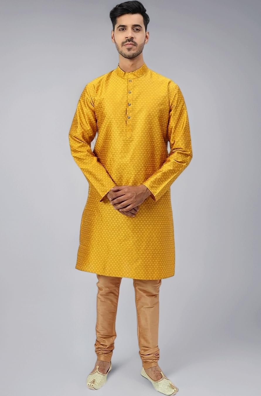 Silk Blend Men's Kurta Pyjama Set/Kurta Pajama for Men