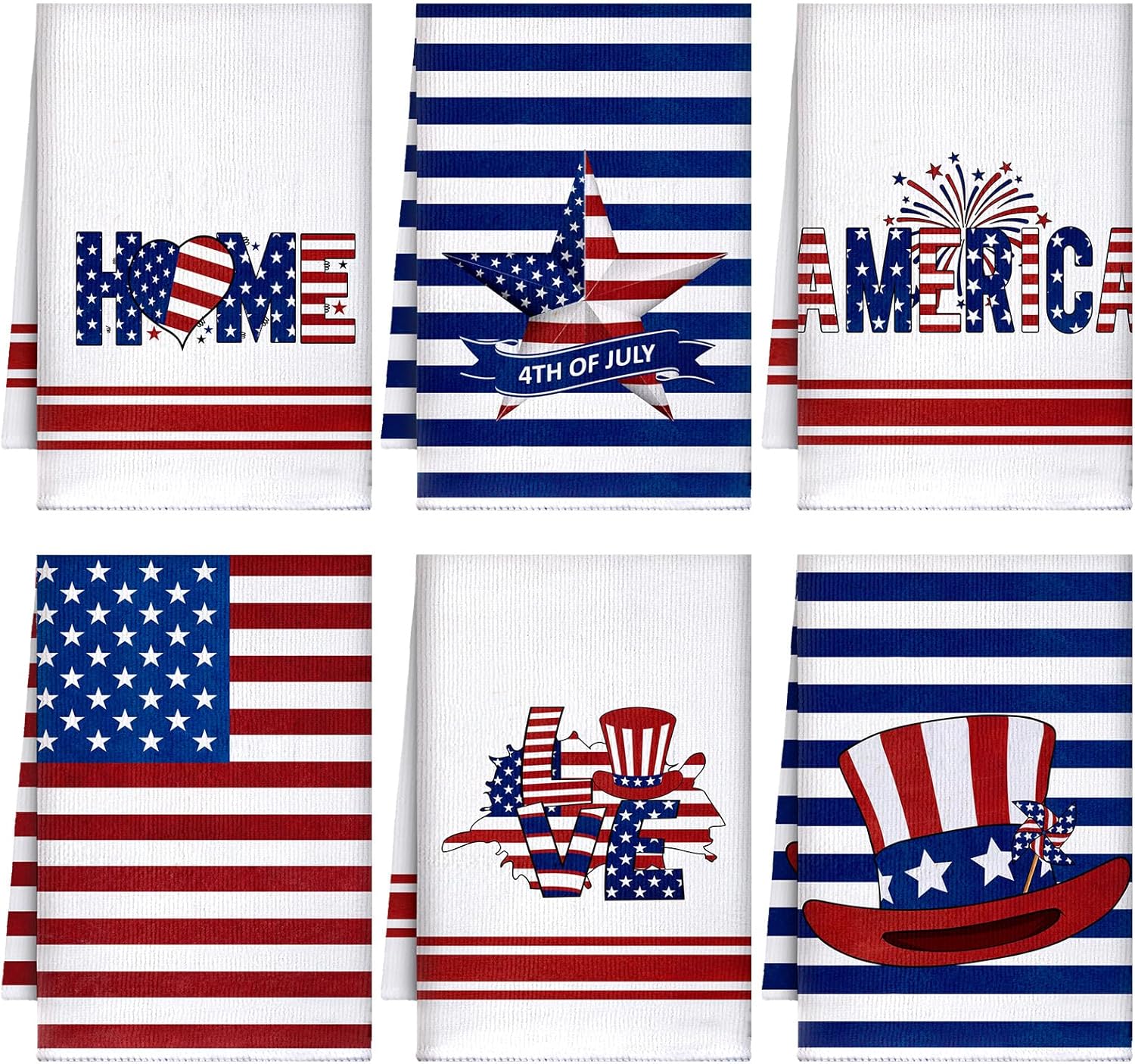Custom Face Towel, 4th of July Stars Towel, Patriotic Golf Towel, USA Independence Day Towel With Faces main image 0