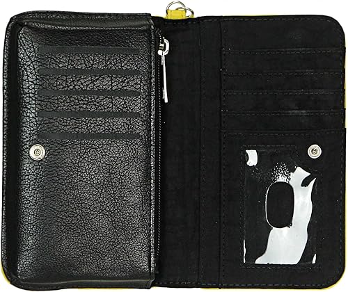 Miniatura 2 de Things2Die4 Billetera de moda estilo chequera negra y dorada, talla única, Negro -