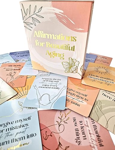 Miniatura 8 de Tarjetas de afirmación para un hermoso envejecimiento, 52 afirmaciones positivas para mujeres y hombres mayores, siéntete en paz sobre tu edad,