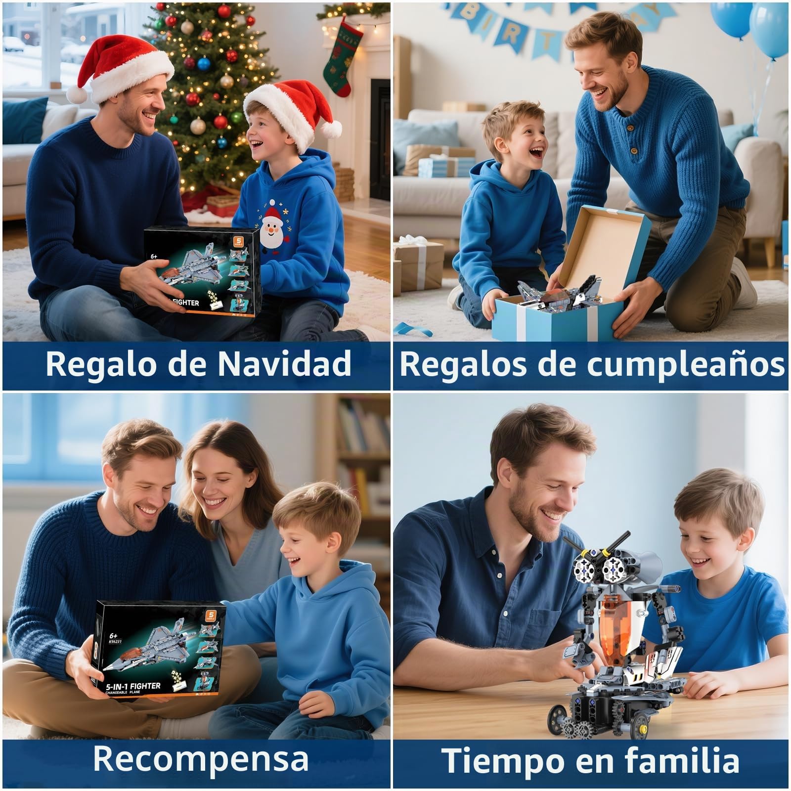 Kit Robot Technic 5 en 1, Robotics Avión de Combate con Aplicación y Control Remoto de 2.4 GHz, Robotica Avión de Combate Stem Programable, Juguete para Niños 6-14 Años, Regalos de Cumpleaños