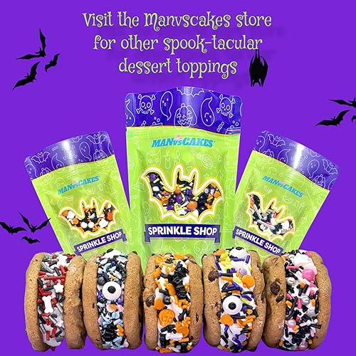 Miniatura 7 de Manvscakes Gránulos de Halloween para decoración de pasteles, gránulos comestibles para decoración de galletas, postres de chocolate, cupcakes,
