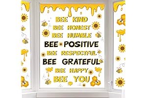 9 Sheets Inspirational Quotes Window Clings Stickers Honey Bee Sunflower Window Clings...