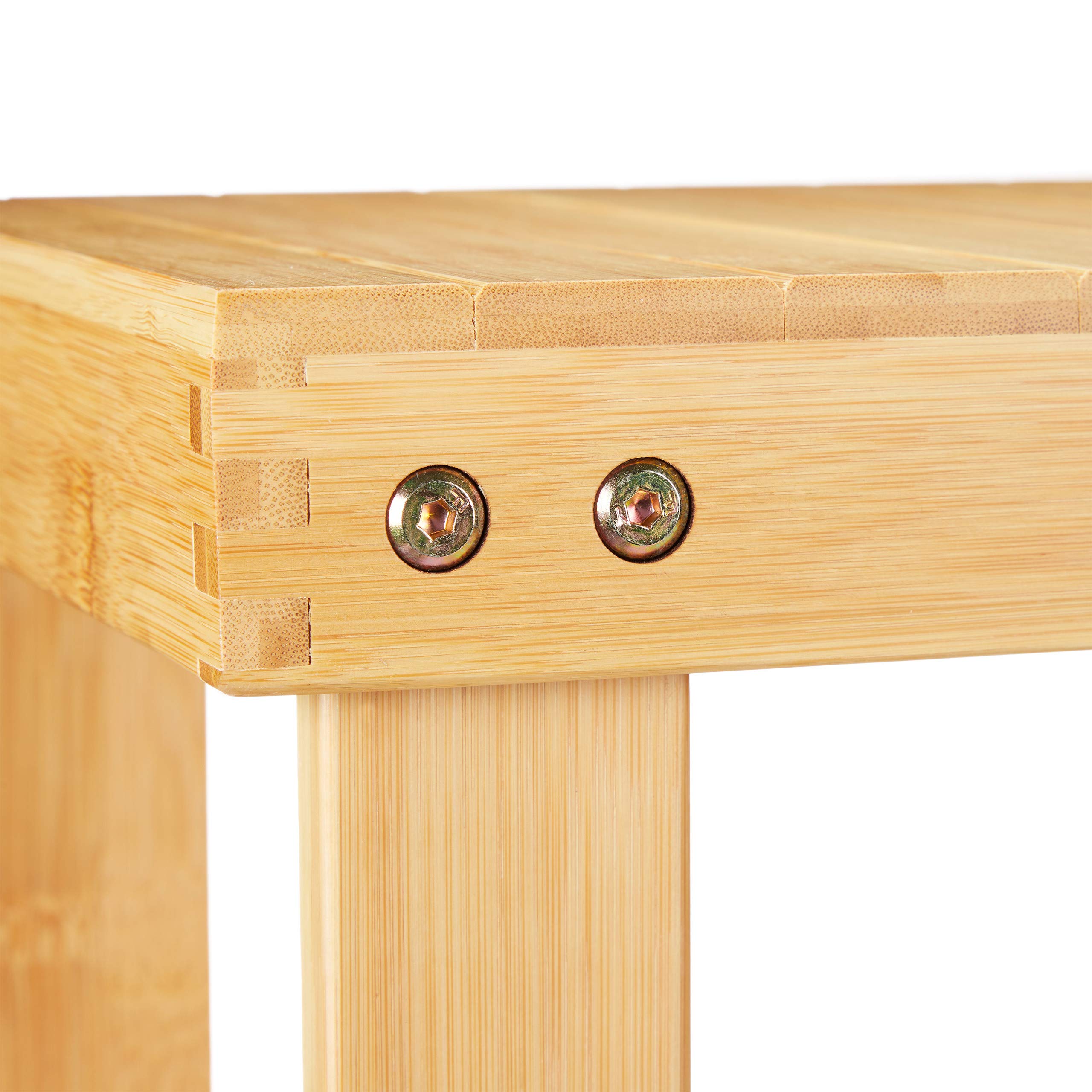 Relaxdays Zapatero Madera con Asiento, Mueble Zapatos con Banco y 2 Baldas, 6 Pares, Pasillo, 45 x 70 x 28 cm, Natural