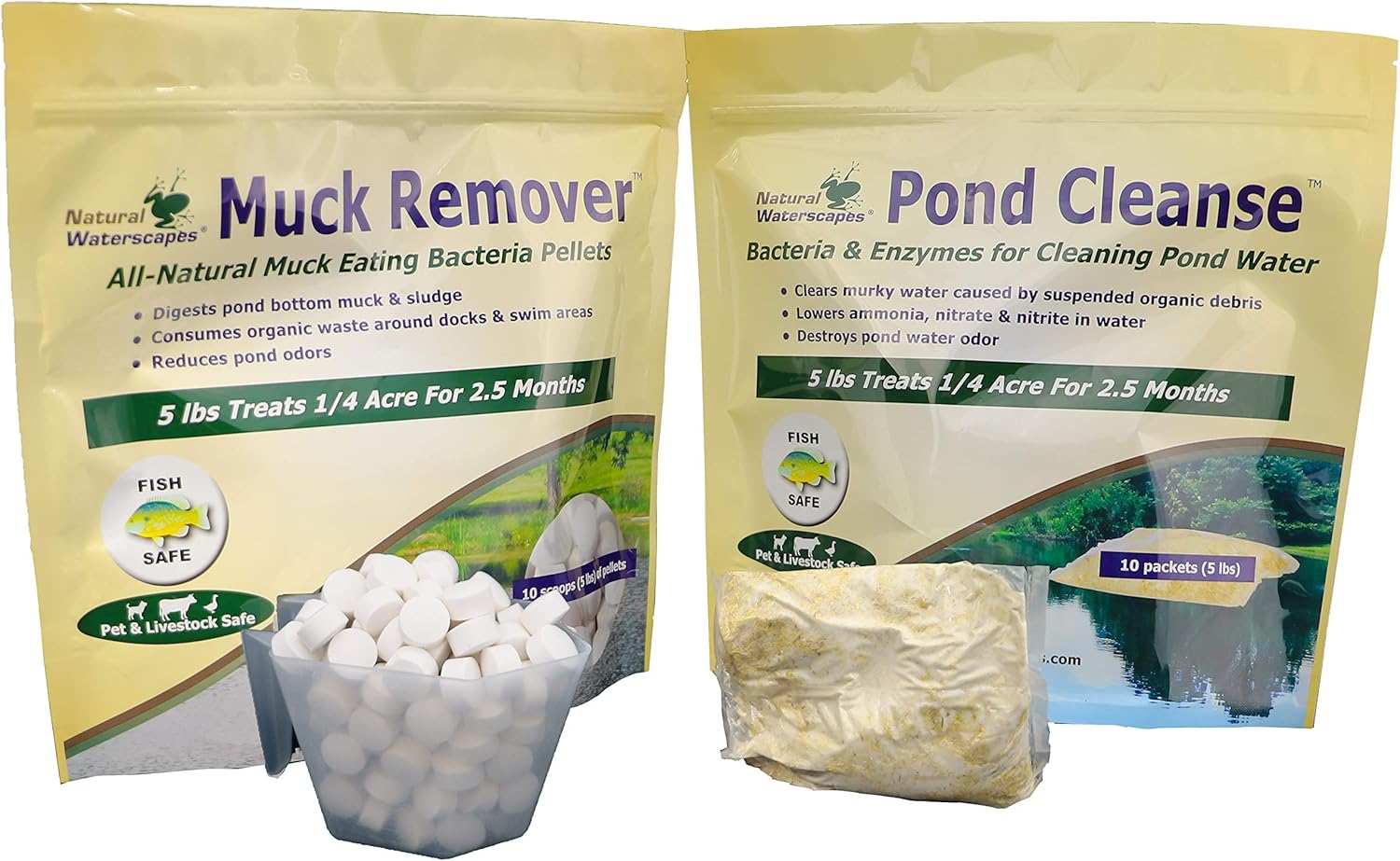 Natural Pond Cleaner Pack Pond Clarifier Packets & Muck