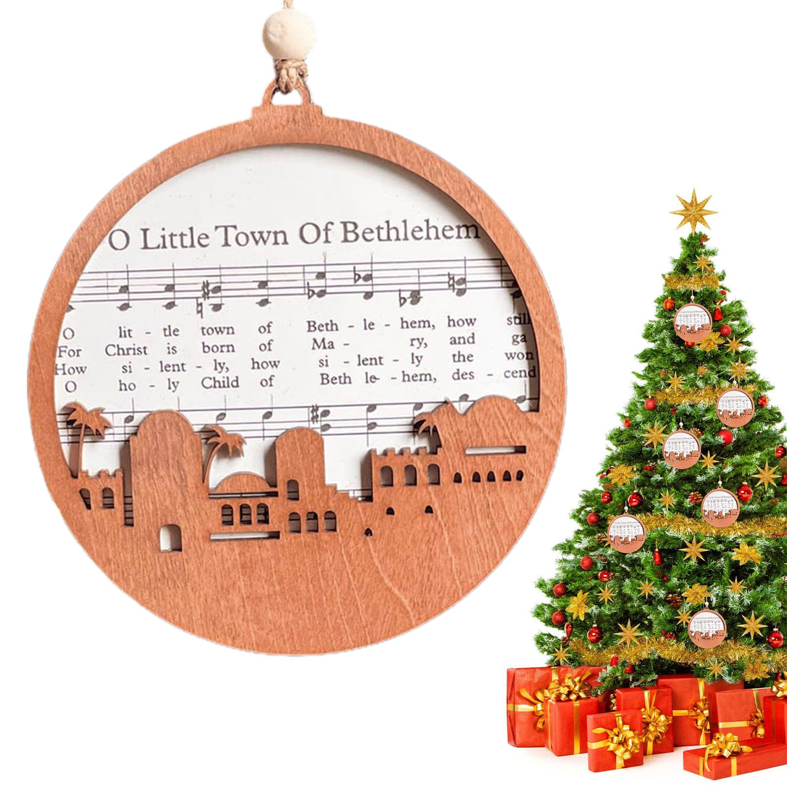 Fukamou Sheet Music Ornaments for Christmas Tree | Wooden Christmas Ornaments for Tree | Tree Ornament, Christmas Decorations for Christmas Tree Supplies
