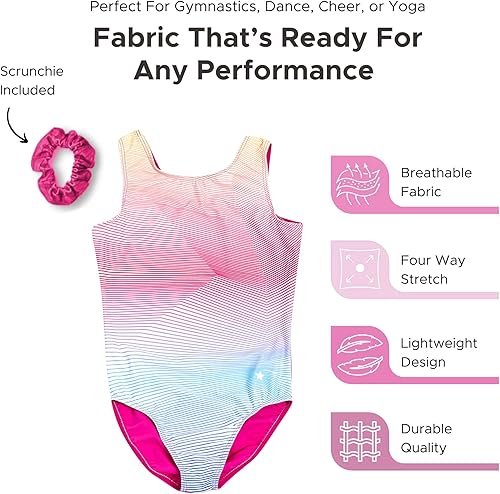 Miniatura 4 de Destira Leotardos de gimnasia con espalda cerrada para mujer, ajuste cómodo (talla más grande para mayor comodidad), tallas juveniladulto