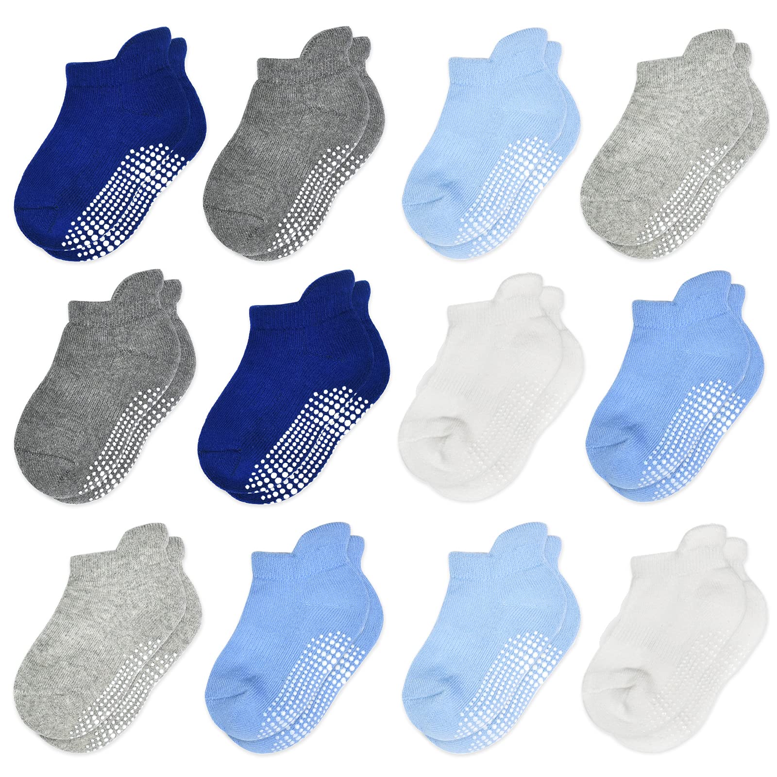 HYCLES Calzini Antiscivolo Bambino Estive 1-7 Anni - Calzini Corti Bambino Bambina Calze Neonato 0-3-6-9 Mesi
