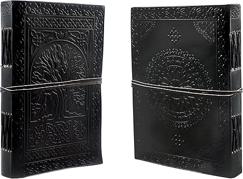 Diario de cuero en relieve grande árbol cuaderno para escribir diario de cuero hecho a mano diario de cuero