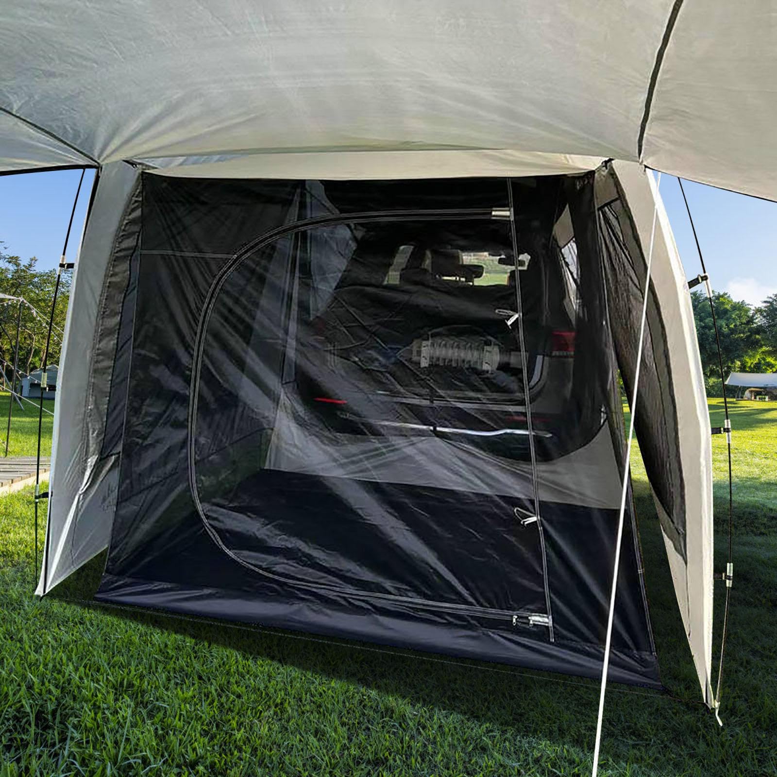 Tienda de campaña para coche, accesorio para tienda Oxford SUV, tienda plegable a prueba de rayos UV, para acampar al aire libre y viajes, exterior 485 x 240 x 195 cm, interior 160 x 205 x 170 cm