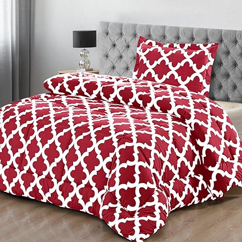 Miniatura 5 de Utopia Bedding - Juego de edredón individual (rojo) con 1 funda de almohada - Juegos de edredón de cama - Edredón de plumón alternativo - Suave y
