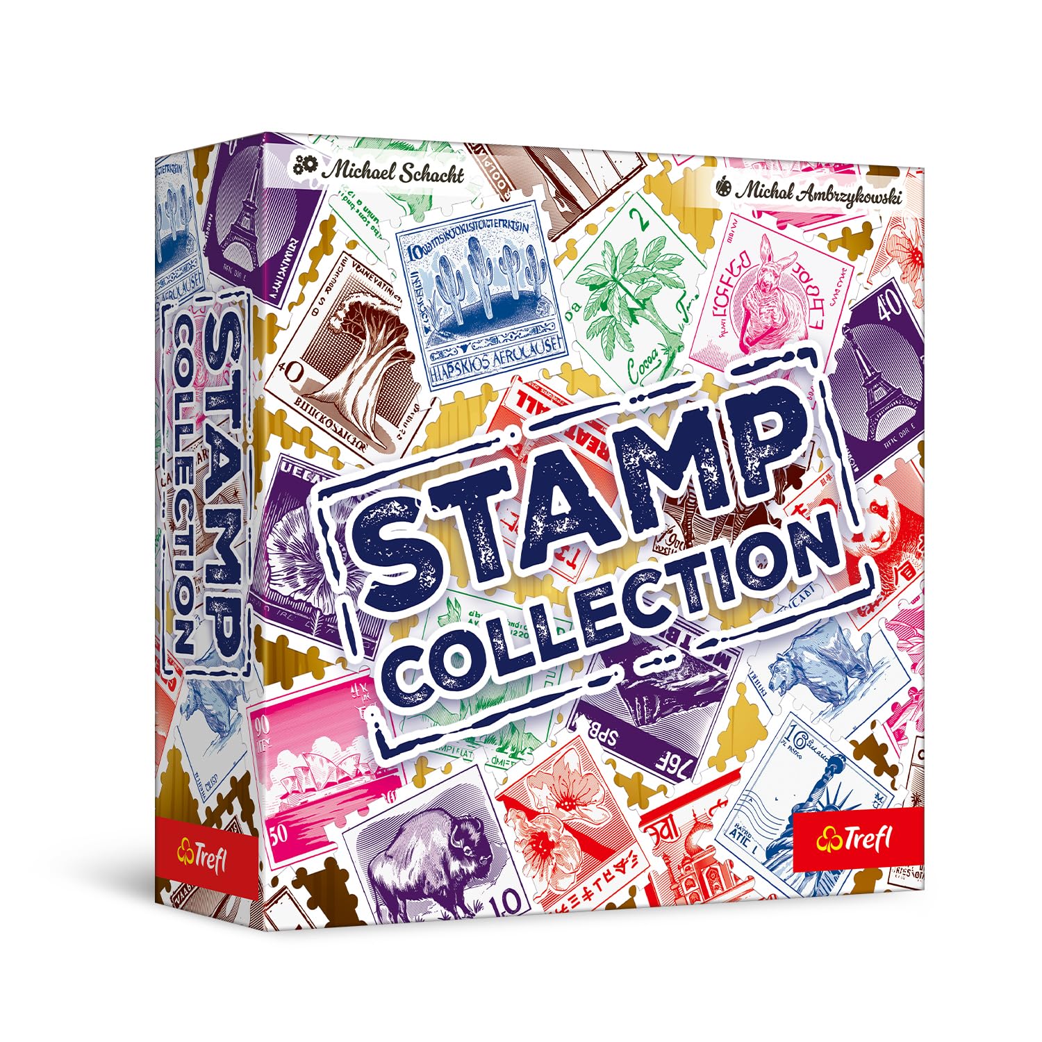 Trefl – Stamp Collection – Familienspiel, Briefmarkensammlung, Philatelie, Planen, Spiel für Erwachsene und Kinder ab 8 Jahre
