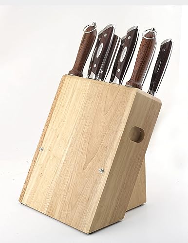 Miniatura 2 de Juego de cuchillos bávaros de 12 piezas de cuchillos de cocina, cuchillas afiladas, hechas de acero alemán, mango ergonómico de madera de Pakkawood,