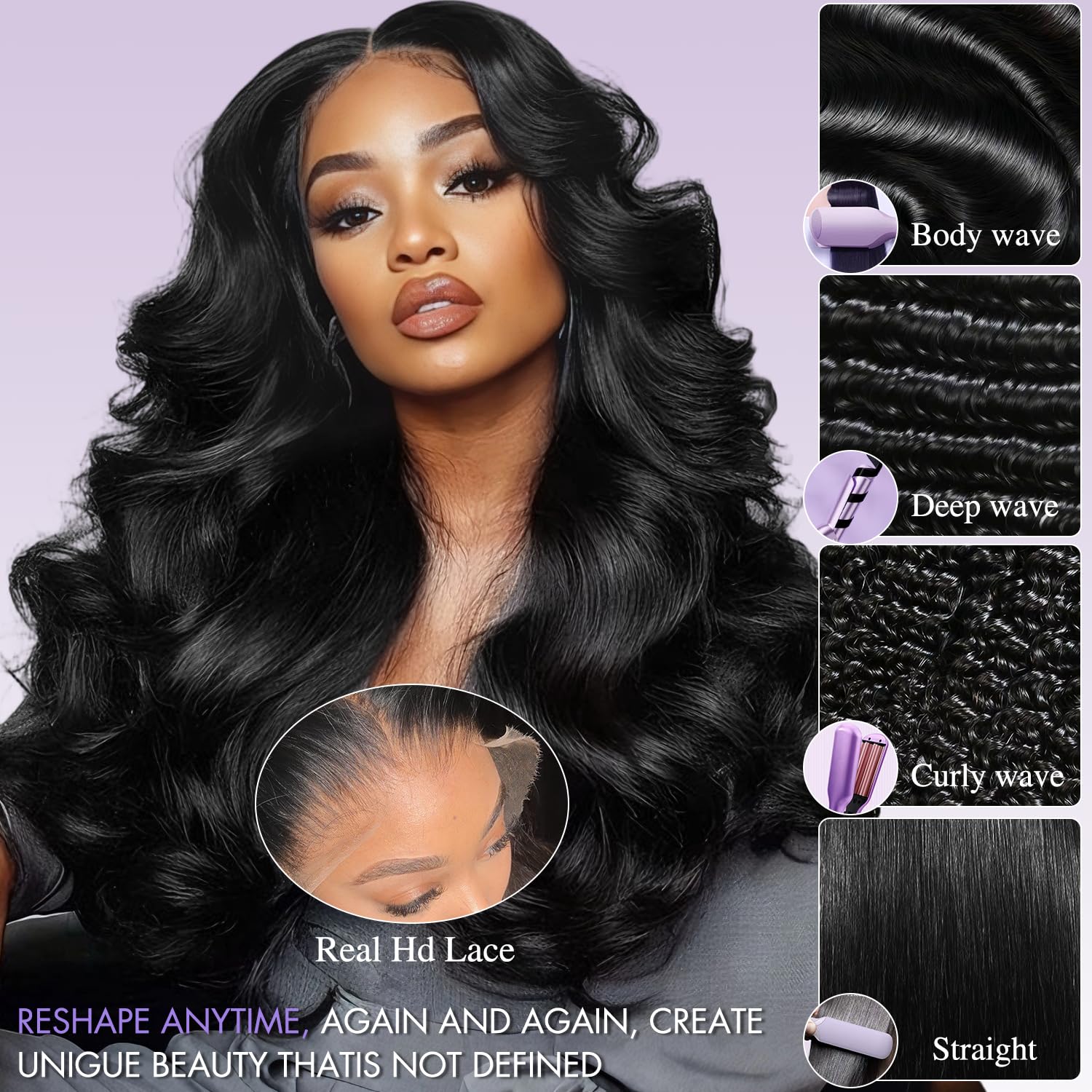 Body Wave Lace Front Wigs Human Hair Pre Plucked 13x6 Lace Front Wigs Human Hair HD Transparent Frontal Real 180% Density Glueless Wigs Virgin Human Hair with Baby Hair for Women Natural Black 28 Inch
