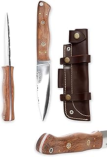 Handmade Hunting Knife - Beautiful Bushcraft Knife with Sheath - Perkin