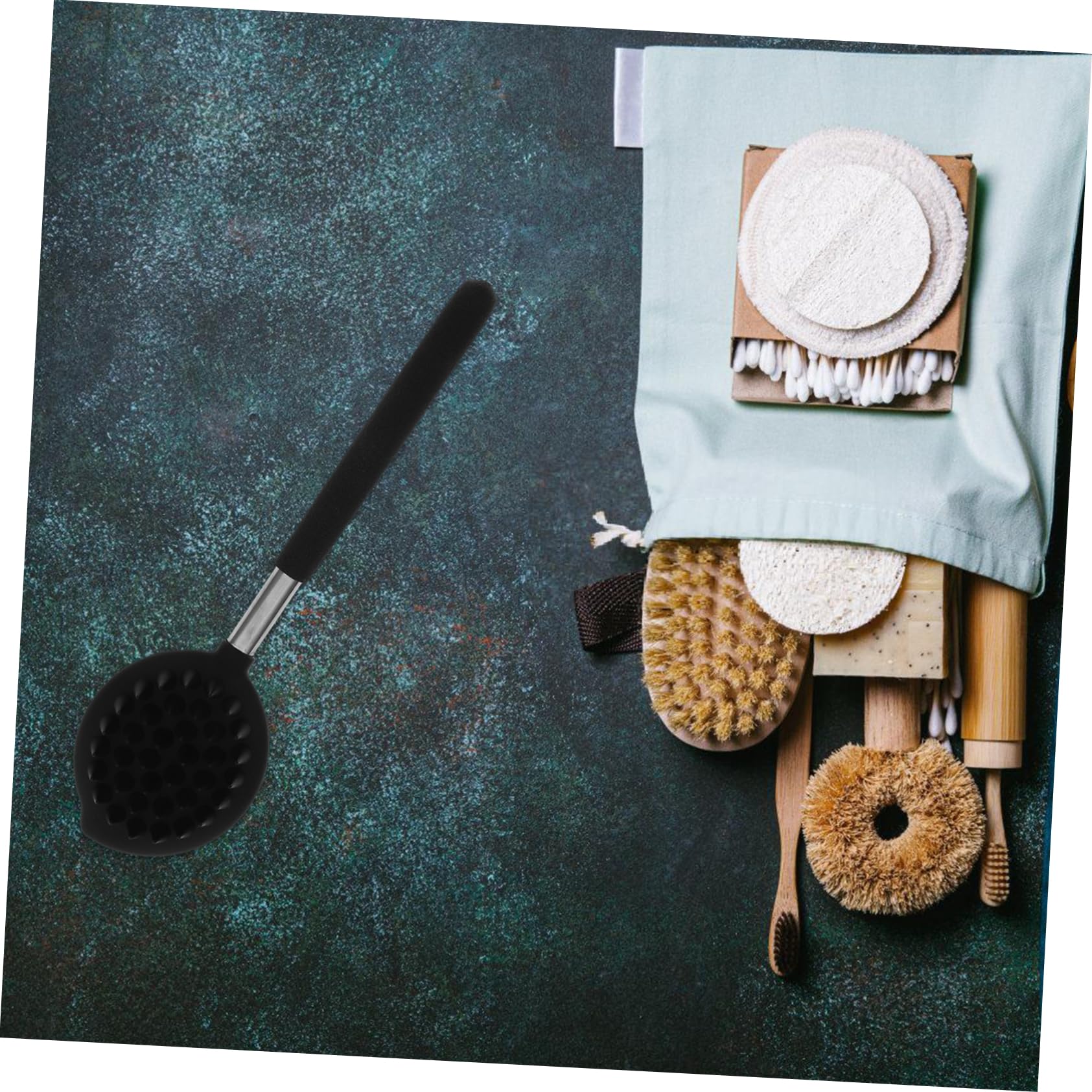 Baluue 4pezzi Spazzola Da Bagno Silicone Con Manico Lungo Scrubber Esfoliante Per Massaggio e Detersione Della Strumento Per La Del Corpo Accessorio Da Bagno Elegante e Resistente