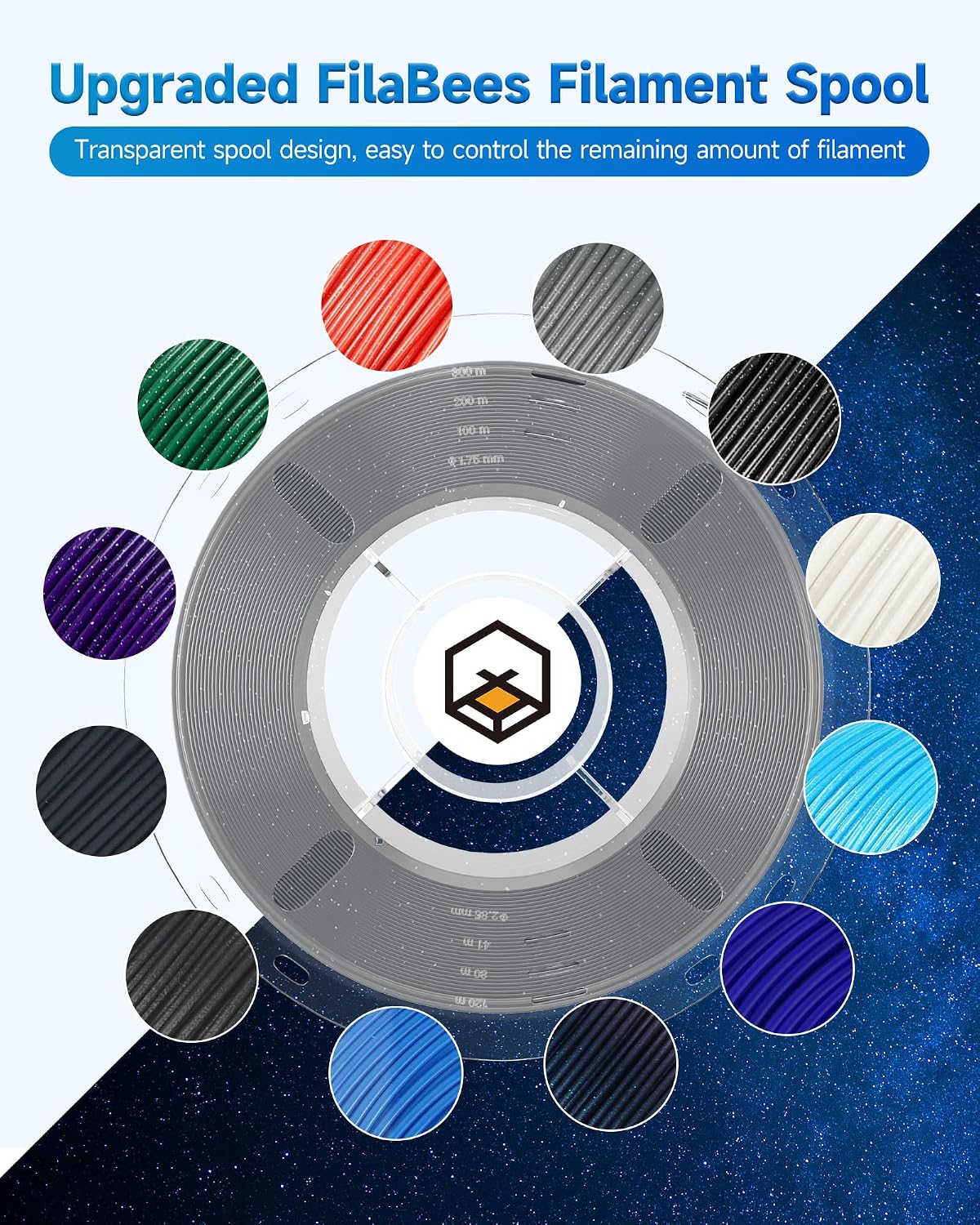 ASA Filament 1.75mm Sparkle Storm Gray,ASA 3D Printer Filament 1kg(2.2lbs),Heat&Weather Resistant&High UV Resistance 3D Printing Filament±0.02mm Perfect for Printing Outdoor Functional Parts
