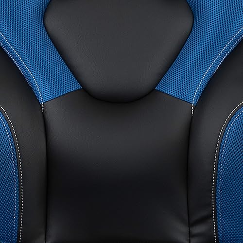 Miniatura 333 de Flash Furniture Juego de escritorio para juegos negro y silla de carreras blanco/negro con soporte para tazas, gancho para auriculares y soporte