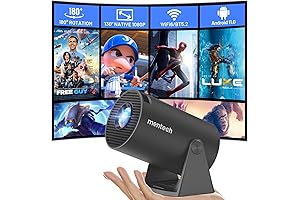 Mini Projector with WiFi, 180° Rotatable, Smart Projector