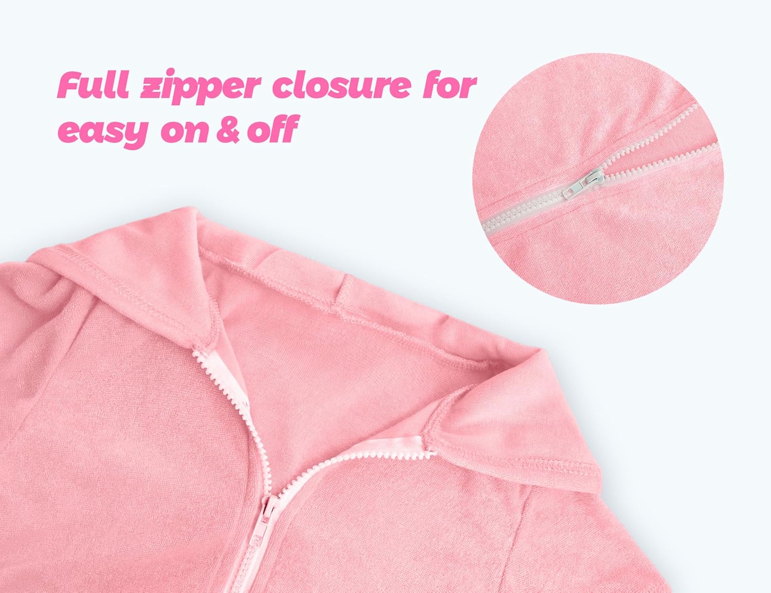 Swim Cover Up Girls Size 7-8 Years Old Pink Swimsuits Kids Beach Poncho Towel Terry Bathing Suits - Image 5