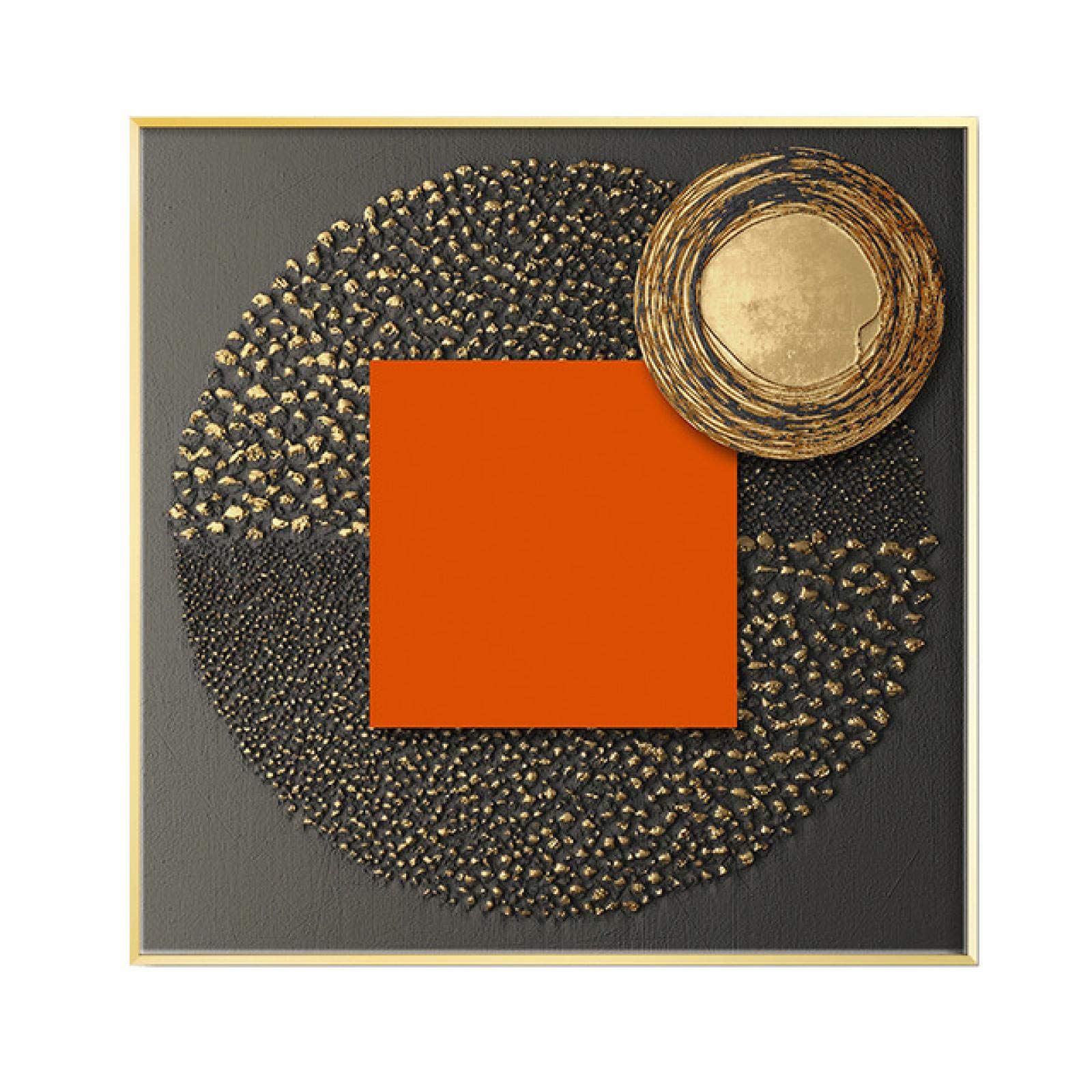 Abstrakcyjny geometryczny wydruk na płótnie farba złota folia kolor plakat sztuka ścienna obrazy na płótnie salon biuro dekoracja domu 80 x 80 cm x 3 bezramowe