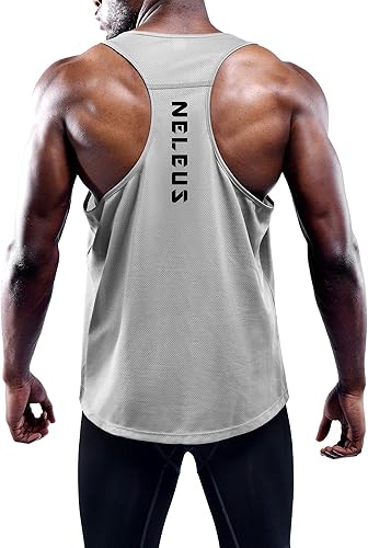 Miniatura 3 de NELEUS Camiseta sin mangas para hombre para entrenamiento, correr, gimnasio, atlética