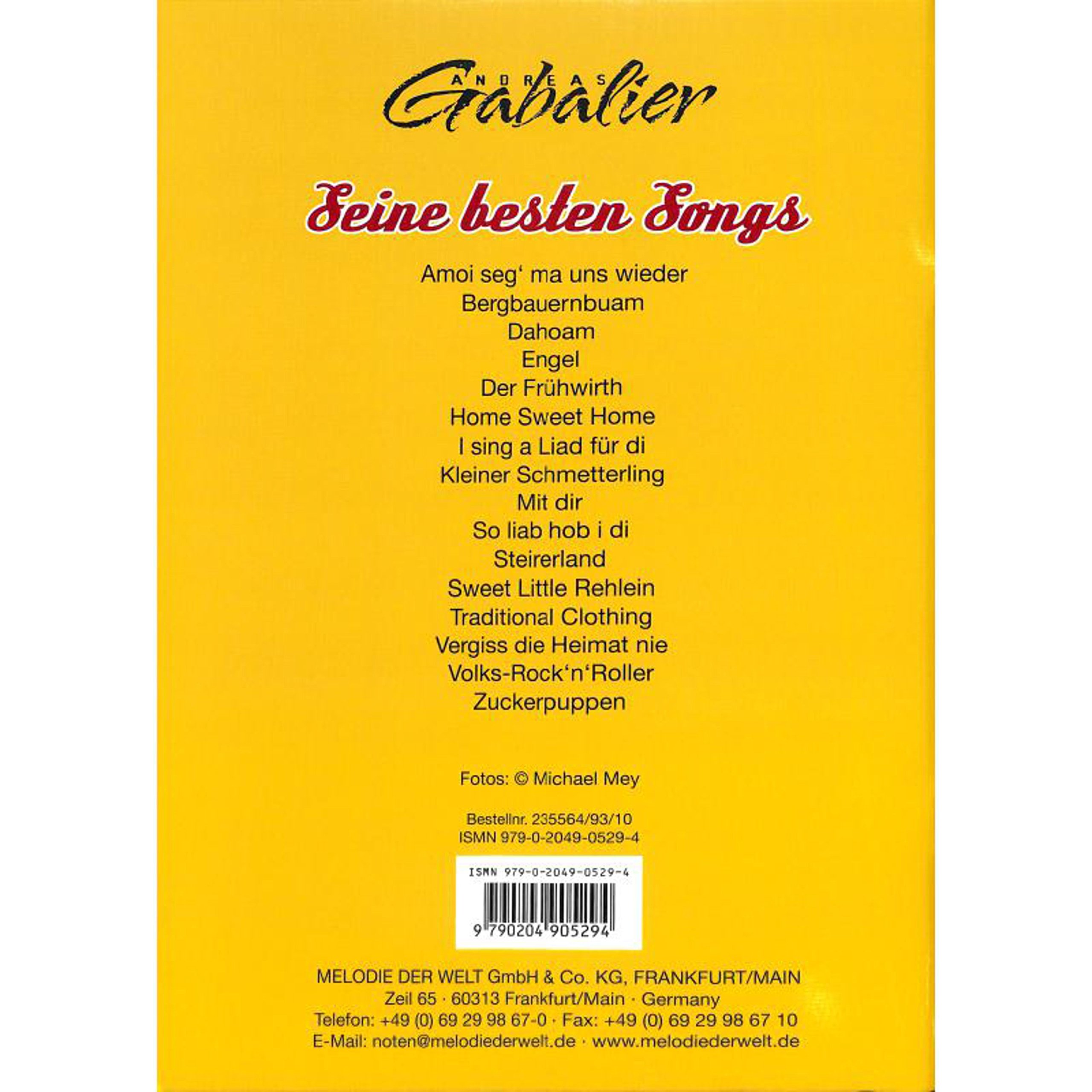 Melodie der Welt Andreas Gabalier Songbook 1 - Canzoniere