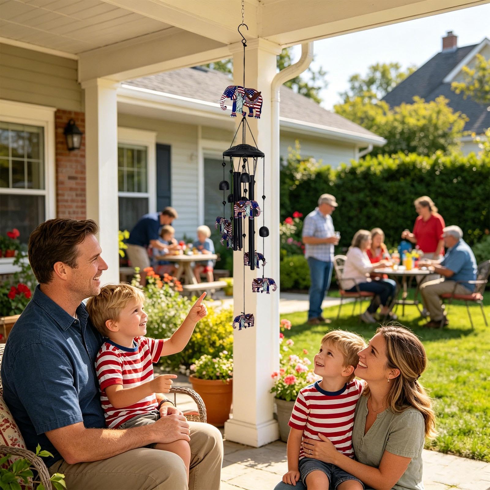 Campana de águila decorativa para exteriores, resistente a la intemperie, con pequeños cascabeles, para canalones, jardines, patios, porches, balcones, familias, propietarios de casa