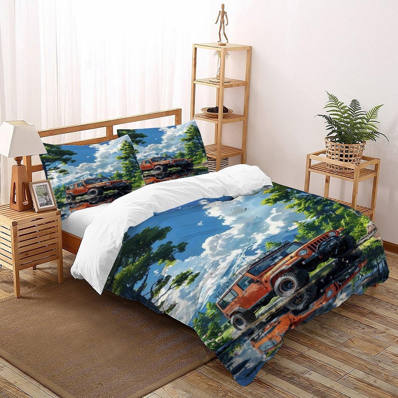 Housse de couette Jeep Montagne 3 pièces pour éliminer les réveils froids avec son couvre-lit doux